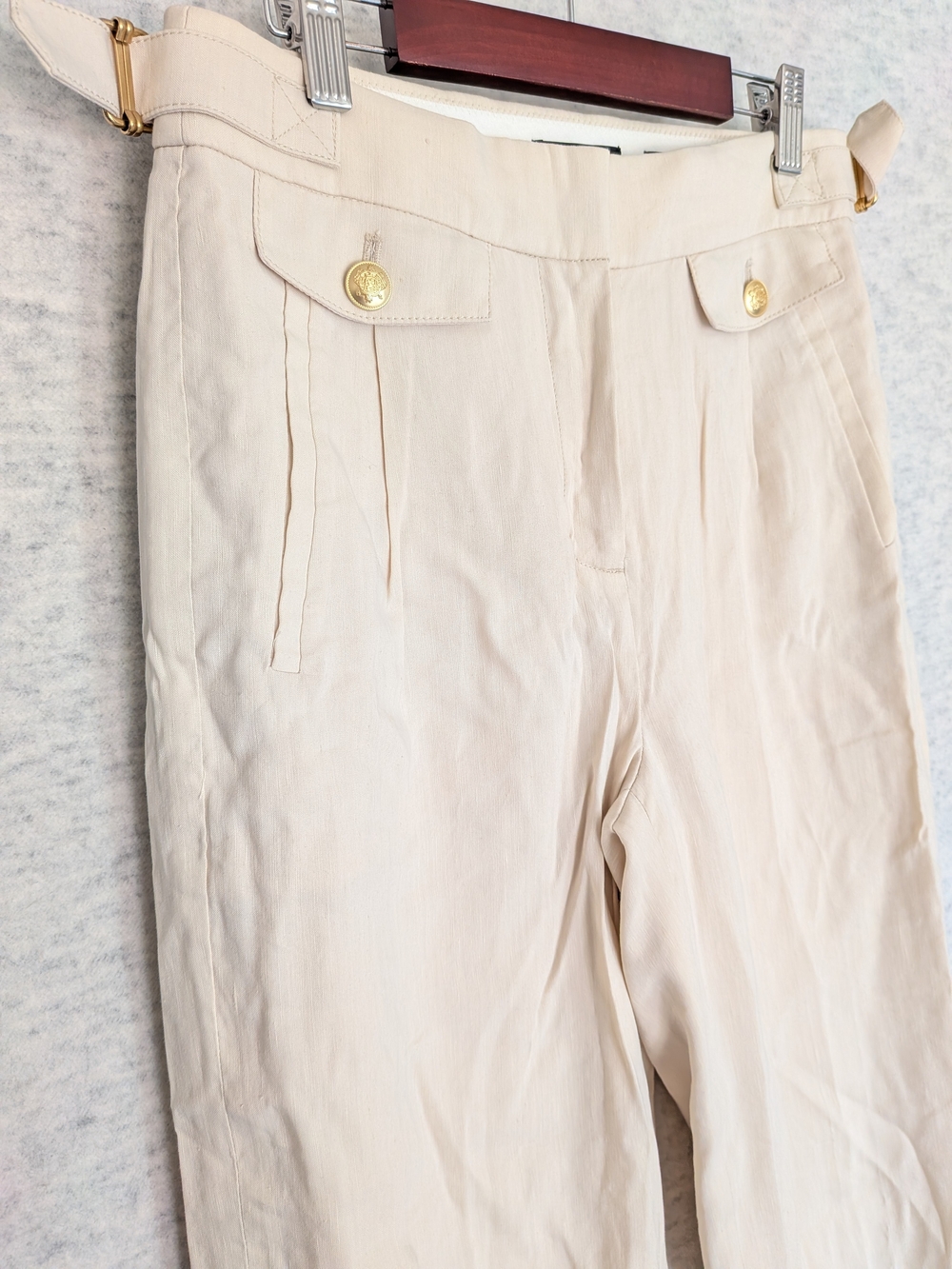J.Crew Collection Side-Tab Trouser Italian Linen Blend Sz 4P Wide Leg Tailored - Picture 11 of 15